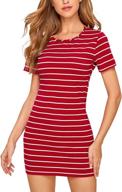 👗 floerns women's short sleeve striped bodycon t-shirt mini dress: casual chic for any occasion! logo