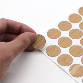 img 2 attached to 🔩 VictorsHome Self-Adhesive Screw Hole Stickers - Maple Wood Furniture Cabinet Cover Caps - 21mm Diameter - 2 Sheets, 108 Pcs - Dustproof & Durable PVC Material