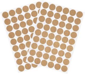 img 4 attached to 🔩 VictorsHome Self-Adhesive Screw Hole Stickers - Maple Wood Furniture Cabinet Cover Caps - 21mm Diameter - 2 Sheets, 108 Pcs - Dustproof & Durable PVC Material