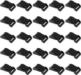 img 4 attached to 🔴 Pack of 50 LIHAO 5/8-inch Black Plastic Side Release Buckles ideal for Paracord Bracelets