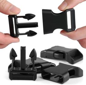 img 1 attached to 🔴 Pack of 50 LIHAO 5/8-inch Black Plastic Side Release Buckles ideal for Paracord Bracelets