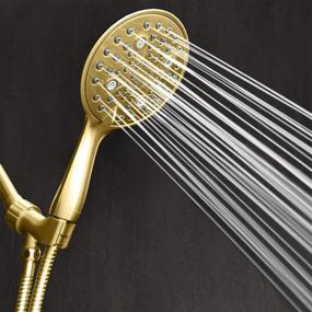 img 3 attached to 🚿 ShowerMaxx Elite Series Handheld Rainfall Shower Head - 6 Spray Settings, 6 inches, Stainless Steel Hose, Polished Brass/Gold Finish