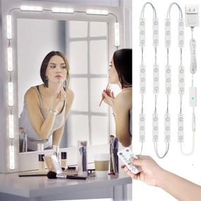 img 4 attached to 💡 Makeup Mirror Lights - Wobsion 10ft Dimmable LED Vanity Lights with RF Remote, 60 Bright White LEDs for Mirror, 6000K, Timing, 12V (Mirror Not Included)