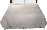 🛌 luxurious beige solid plush mink blanket - soft, heavy, thick - 8 lbs logo