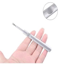 img 2 attached to 💅 Silver Stainless Steel Cuticle Pusher Trimmer for Adults - Dead Skin Hangnails Nails Cleaner Scissors Nipper Clipper, Nail Art Manicure Tool