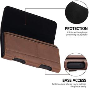 img 2 attached to 📱 Mopaclle Galaxy A51 Holster Case with Belt Clip - Leather Pouch Holster Cover Holder for Samsung Galaxy A50,A20,71,A70 (Compatible w/Otterbox Case On)