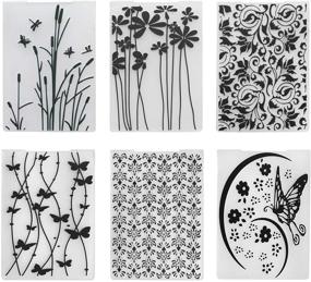 img 4 attached to 🌸 Set of 6 Plastic Embossing Folders for DIY Scrapbooking, Photo Albums, Cards, and Paper Crafts - Flower and Animal Templates for Decoration and Mold