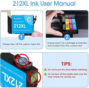 img 2 attached to 🖨️ MasaiMara Remanufactured Ink Cartridge (3-Pack) for Epson 212XL - Cyan, Yellow, Magenta - Compatible with WF-2830, WF-2850, XP-4100, XP-4105 Printers