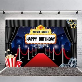 img 1 attached to 🎥 Star-Studded Hollywood Movie Night Happy Birthday Backdrop - 5×3ft Marquee Red Carpet Theme for Adults Party Decorations, Popcorn Film Stars & Celebrity Background - Perfect for Photography Studio Props and Portrait Photo Shooting