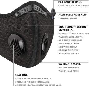 img 1 attached to 🚴 Long-Lasting Washable Reusable Breathing Mask for Outdoor Cycling