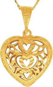 img 4 attached to 🌟 Dazzle in Elegance: LIFETIME JEWELRY 24k Gold Plated Filigree Heart Pendant on Twisted Nugget Chain Necklace