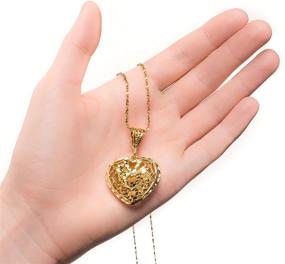 img 2 attached to 🌟 Dazzle in Elegance: LIFETIME JEWELRY 24k Gold Plated Filigree Heart Pendant on Twisted Nugget Chain Necklace