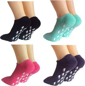 img 4 attached to 🧦 Lantee Non Slip Skid Proof Women's Ankle Hospital Socks - Low Cut, No Show with Grips