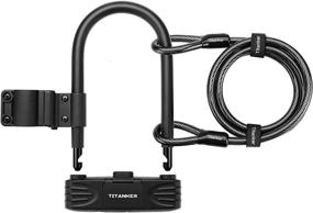 img 4 attached to 🔒 Titanker U-Lock Bicycle Lock - Heavy-Duty Combination U Shackle Bike Lock, Enhanced Anti-Theft Security, 16mm U Lock Set with Steel Cable, Mount Bracket Included