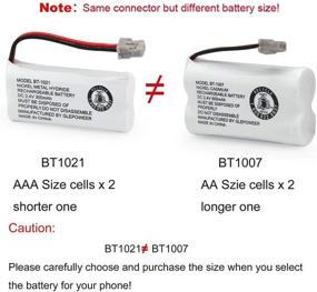 img 1 attached to 🔋 Батарея для беспроводного телефона GLEPOWEER BT1007 2.4V 500mAh - совместима с D1484, DCX150, DECT1500, BT-1015, HHR-P506, HHR-P506A Handset Telephone (2 упаковки)