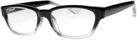 premium real glass reading glasses: stylish acetate frame & +2.00 reading add-on logo