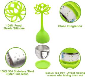 img 2 attached to 🌼 ANYI16-Pack Stainless Steel Tea Infuser Filters - Loose Tea Steepers with Silicone Handled Flower-Shaped Mesh Cups for Herbal or Loose Leaf Tea