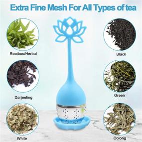 img 1 attached to 🌼 ANYI16-Pack Stainless Steel Tea Infuser Filters - Loose Tea Steepers with Silicone Handled Flower-Shaped Mesh Cups for Herbal or Loose Leaf Tea