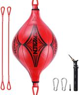 🥊 kuyou double end ball 2.0: leather punching ball for boxing speed training and agility - includes pump and ring locking logo