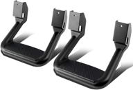 set of 2 universal side steps for pickups & trucks - black coated aluminum logo