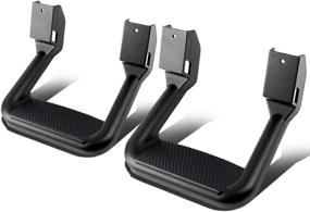 img 4 attached to Set of 2 Universal Side Steps for Pickups & Trucks - Black Coated Aluminum