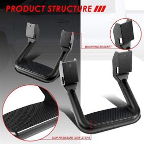 img 3 attached to Set of 2 Universal Side Steps for Pickups & Trucks - Black Coated Aluminum