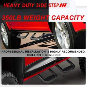 img 1 attached to Set of 2 Universal Side Steps for Pickups & Trucks - Black Coated Aluminum