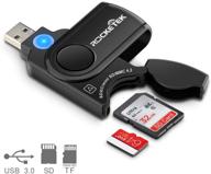 🖥️ rocketek rt-cr3a 11-in-1 usb 3.0 memory card reader/writer with card cover, 2 slots (sd + micro sd) for sdxc, uhs-i sd, sdhc, sd, micro sdxc, micro sdhc, micro sd, mmc memory cards logo