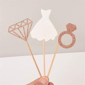 img 2 attached to 💍 Donoter Glitter Bride to be Cupcake Toppers - 48 Pcs Diamond Ring Wedding Dress Cupcake Picks for Wedding, Engagement, and Bridal Shower Party Decorations