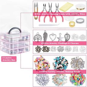 img 2 attached to 📿 Complete Jewelry Making Supplies Kit: Cridoz Jewelry Tools, Pliers, Beading Wire, Beads, Charms Findings - DIY Jewelry Necklace, Earring, Bracelet Making & Repair