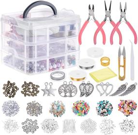 img 4 attached to 📿 Complete Jewelry Making Supplies Kit: Cridoz Jewelry Tools, Pliers, Beading Wire, Beads, Charms Findings - DIY Jewelry Necklace, Earring, Bracelet Making & Repair