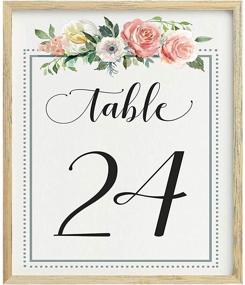 img 3 attached to 🌸 Darling Souvenir Calligraphy 1-40 Floral Table Numbers – Ideal Wedding Reception Décor Table Cards (4x6 Inches)