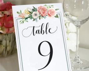 img 2 attached to 🌸 Darling Souvenir Calligraphy 1-40 Floral Table Numbers – Ideal Wedding Reception Décor Table Cards (4x6 Inches)