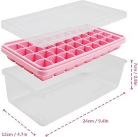 img 3 attached to 🧊 witice Ice Cube Tray: 36 Nugget Silicone Ice Tray Set with Lid, Bin, Container, Scoop, and Cover - Pink Ice Bucket for Freezer