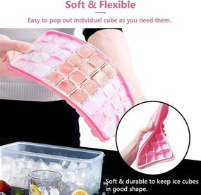 img 1 attached to 🧊 witice Ice Cube Tray: 36 Nugget Silicone Ice Tray Set with Lid, Bin, Container, Scoop, and Cover - Pink Ice Bucket for Freezer