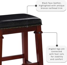 img 2 attached to 🪑 Black Linon Kennedy PU Backless Counter Stool - Improved SEO