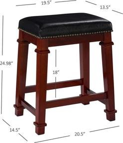 img 1 attached to 🪑 Black Linon Kennedy PU Backless Counter Stool - Improved SEO