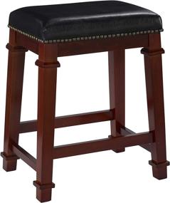 img 4 attached to 🪑 Black Linon Kennedy PU Backless Counter Stool - Improved SEO