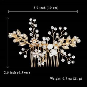 img 2 attached to 💍 Bendable Gold Bridal Hair Comb - Sparkling Pearl Crystal Hair Accessory for Women, Perfect for Weddings