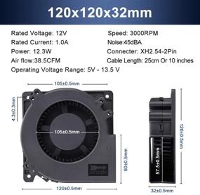img 3 attached to 💨 Efficient and Powerful Wathai Brushless Cooling Blower Fan - 120mm x 32mm, Strong 12V DC Centrifugal Fan for High Airflow