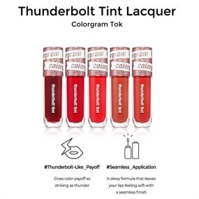 img 2 attached to 💋 COLORGRAM Thunderbolt Tint Lacquer 4.5g | True Beauty K-Drama Makeup - Glossy, Long-Lasting, Moisturizing Lip Stain (04 Daily Tok)