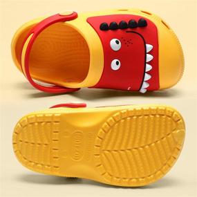 img 2 attached to 🦕 Adorable RJVW Dinosaur Slippers for Toddlers: Comfortable Cartoon Boys' Shoes in Clogs & Mules