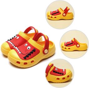 img 1 attached to 🦕 Adorable RJVW Dinosaur Slippers for Toddlers: Comfortable Cartoon Boys' Shoes in Clogs & Mules