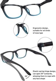 img 2 attached to 👓 Protect Your Eyes with 5 Pack Classic Frame Blue Light Blocking Reading Glasses - Perfect for Men and Women, Eyewear Value Pack (3.25x, 5 Color Assorted)