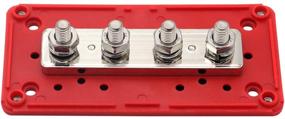 img 1 attached to 🔴 T Tocas 300A Bus Bars: Heavy Duty Power Distribution Block Box with 4X M8 Terminal Studs (Red)