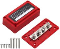 🔴 t tocas 300a bus bars: heavy duty power distribution block box with 4x m8 terminal studs (red) logo