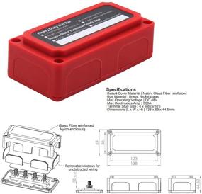 img 3 attached to 🔴 T Tocas 300A Bus Bars: Heavy Duty Power Distribution Block Box with 4X M8 Terminal Studs (Red)