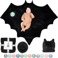 🧸 bumba kids multi-use bat plush blanket - baby bat swaddle, monthly milestone & black baby hat included! logo