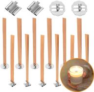 🕯️ 80pcs handmade wooden candle wicks for diy candle making, smokeless natural candle cores with iron stands - craft supplies, 5.1 x 0.5 inch logo