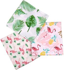 img 1 attached to 🐶 Stylish 5PCS/Pack Adjustable Pet Dog Puppy Bandanas: Rainforest & Flamingo Summer Scarf Bandage